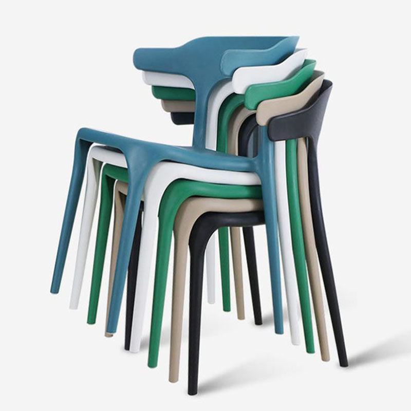 Silla contemporánea con respaldo abierto, sillas laterales sin brazos de comedor de plástico
