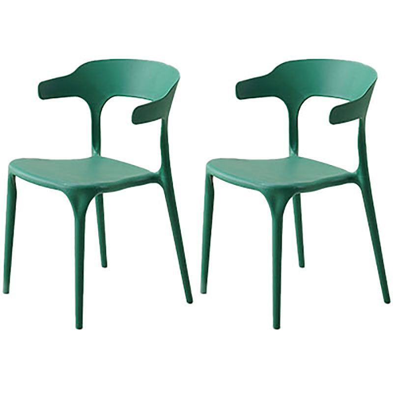 Silla contemporánea con respaldo abierto, sillas laterales sin brazos de comedor de plástico