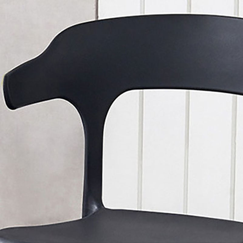 Silla contemporánea con respaldo abierto, sillas laterales sin brazos de comedor de plástico