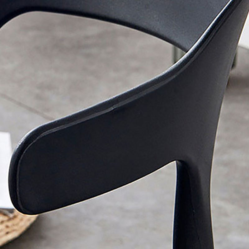 Silla contemporánea con respaldo abierto, sillas laterales sin brazos de comedor de plástico
