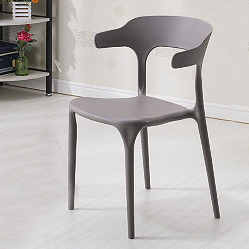 Silla contemporánea con respaldo abierto, sillas laterales sin brazos de comedor de plástico