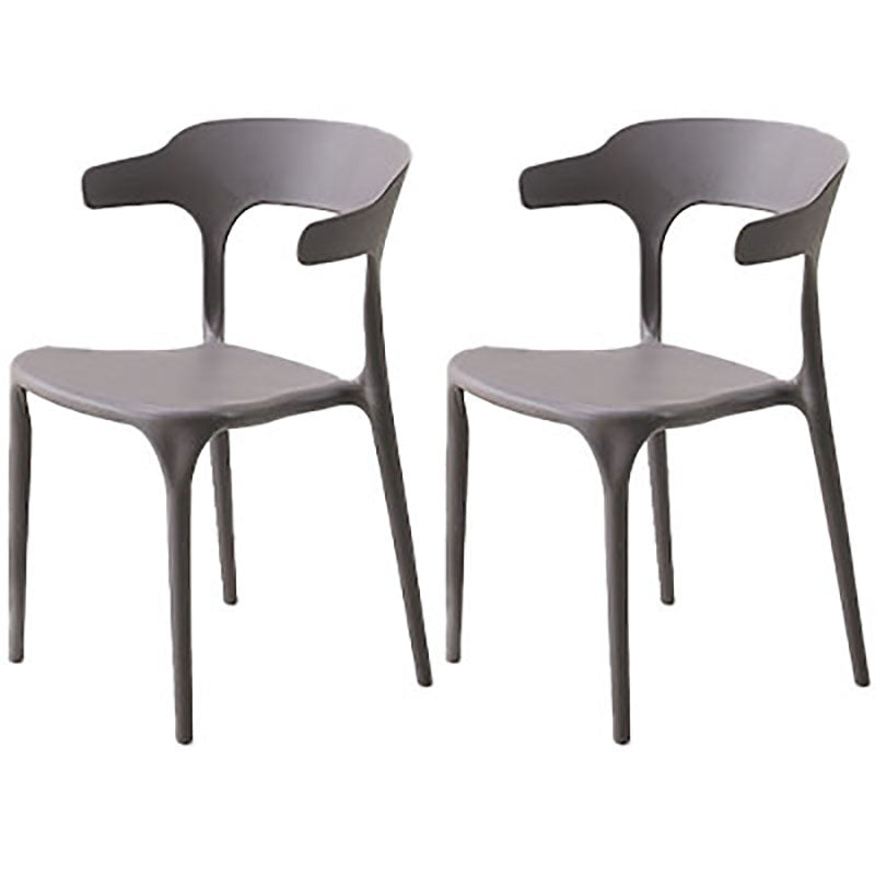 Silla contemporánea con respaldo abierto, sillas laterales sin brazos de comedor de plástico