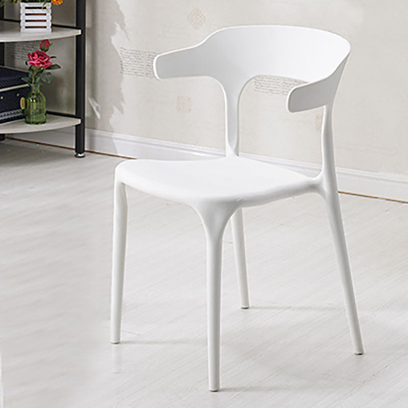 Silla contemporánea con respaldo abierto, sillas laterales sin brazos de comedor de plástico