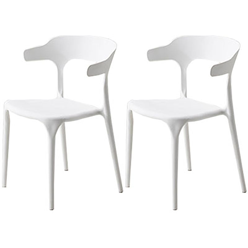 Silla contemporánea con respaldo abierto, sillas laterales sin brazos de comedor de plástico