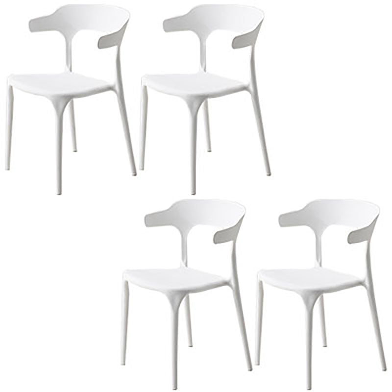 Silla contemporánea con respaldo abierto, sillas laterales sin brazos de comedor de plástico