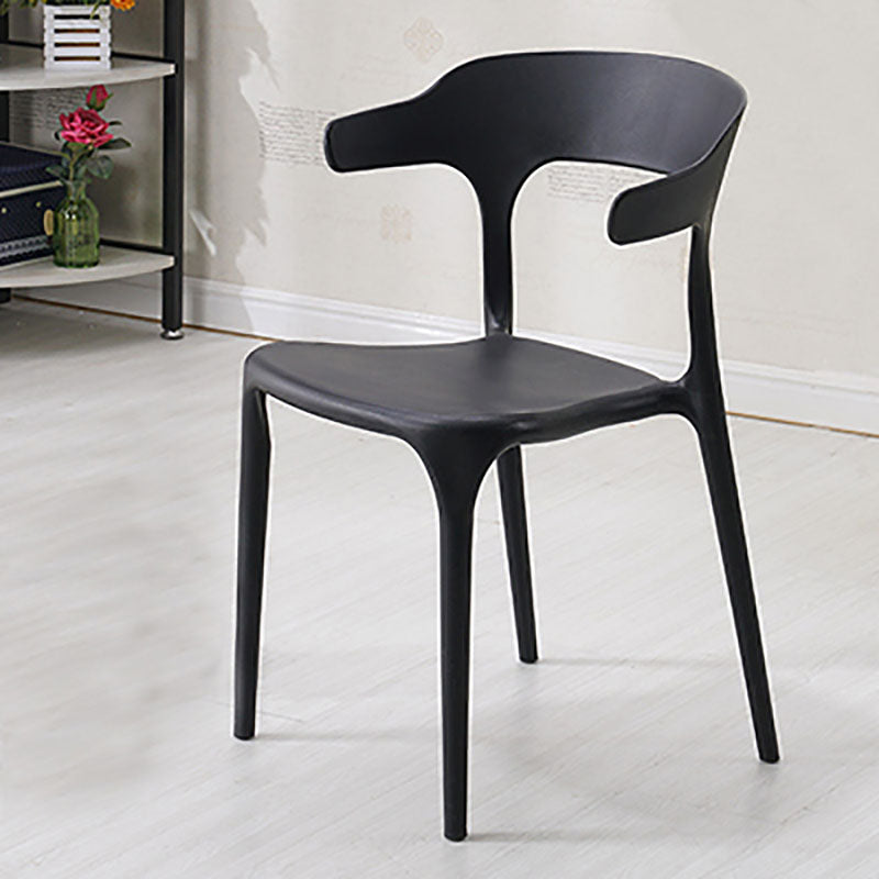 Silla contemporánea con respaldo abierto, sillas laterales sin brazos de comedor de plástico