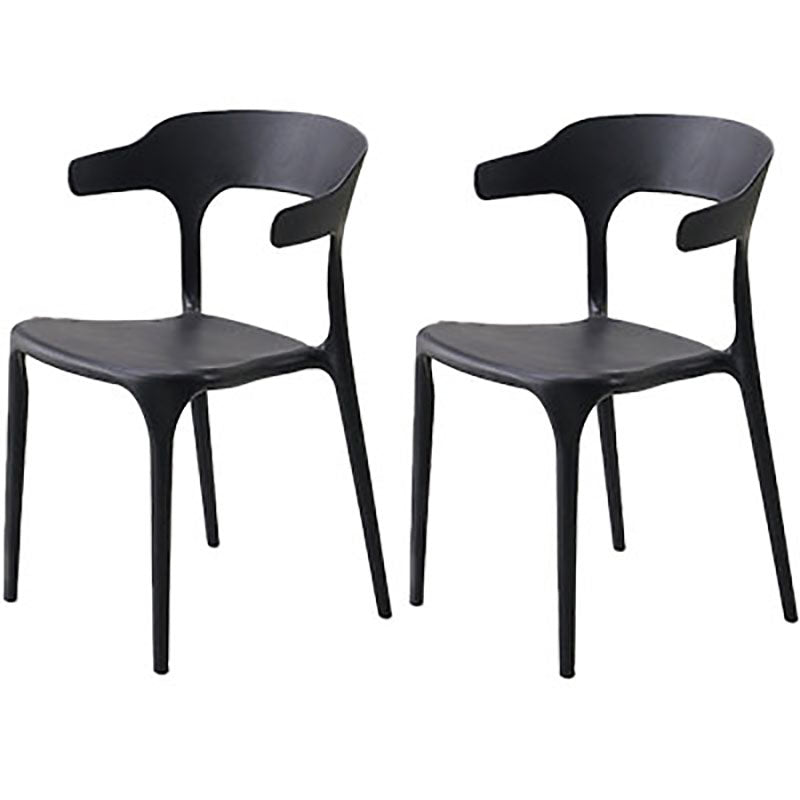 Silla contemporánea con respaldo abierto, sillas laterales sin brazos de comedor de plástico