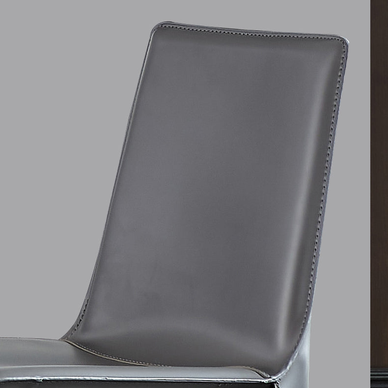 Silla de comedor sin brazos de cuero moderno, sillas de comedor de metal para uso en restaurantes