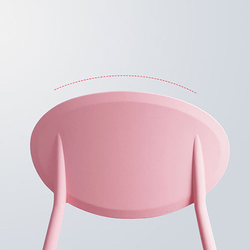 Silla contemporánea con respaldo abierto, silla lateral sin brazos con patas de plástico