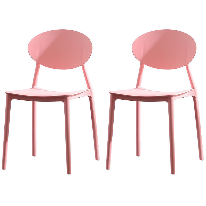 Silla contemporánea con respaldo abierto, silla lateral sin brazos con patas de plástico
