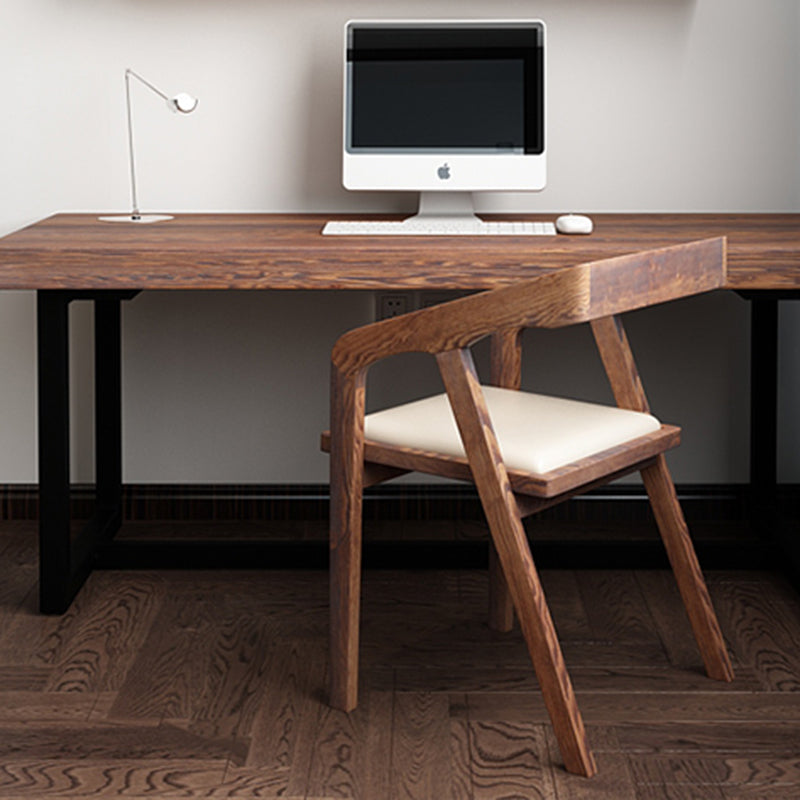 Silla contemporánea con brazo de comedor, silla lateral con patas de madera para cocina