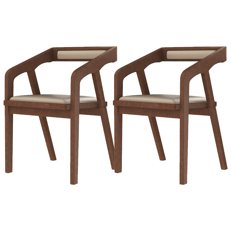Silla contemporánea con brazo de comedor, silla lateral con patas de madera para cocina