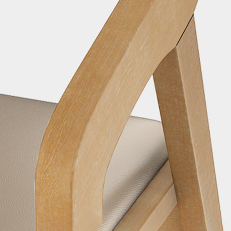 Silla contemporánea con brazo de comedor, silla lateral con patas de madera para cocina