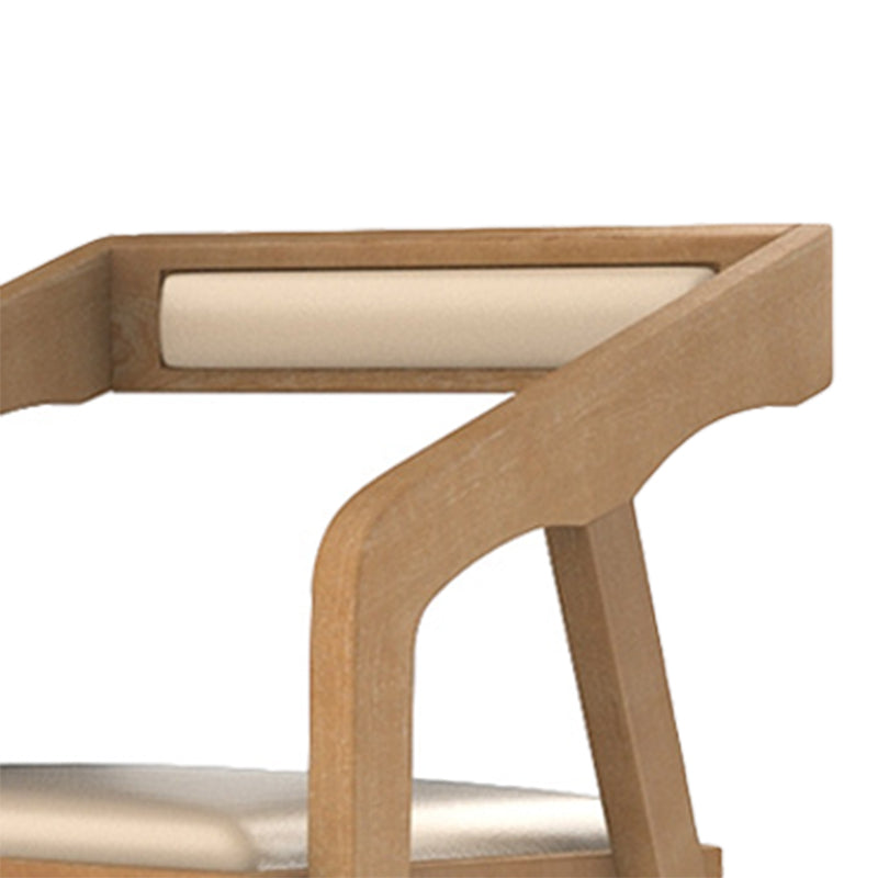 Silla contemporánea con brazo de comedor, silla lateral con patas de madera para cocina