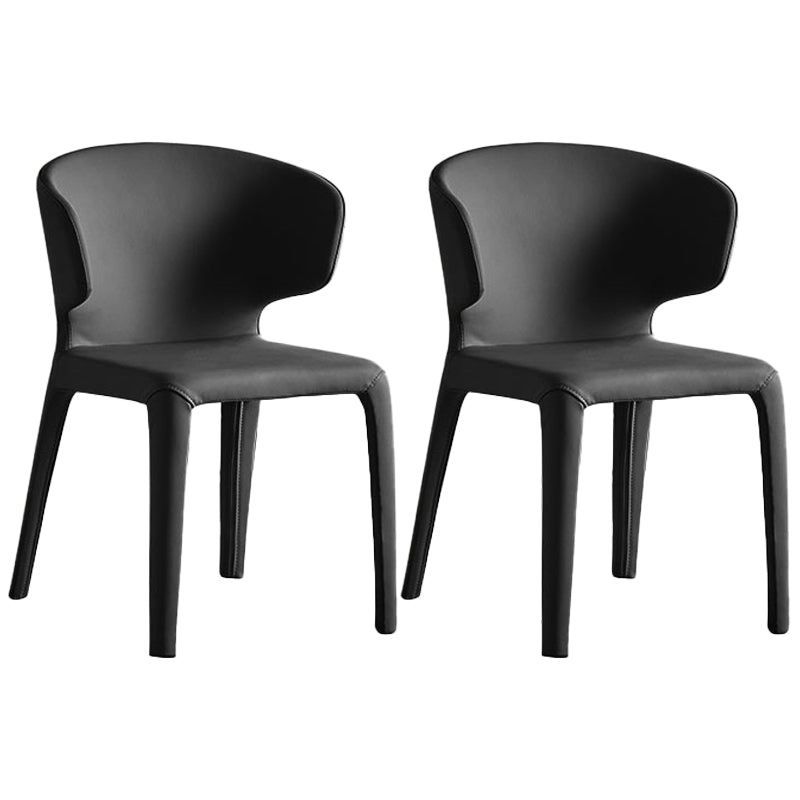 Silla de comedor moderna de piel sintética con respaldo lateral para uso doméstico