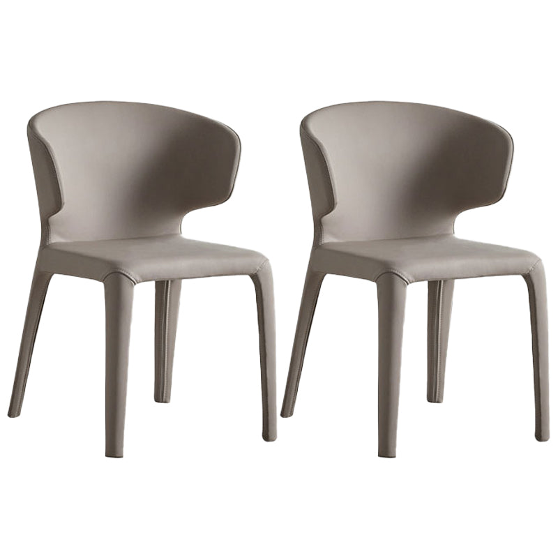Silla de comedor moderna de piel sintética con respaldo lateral para uso doméstico