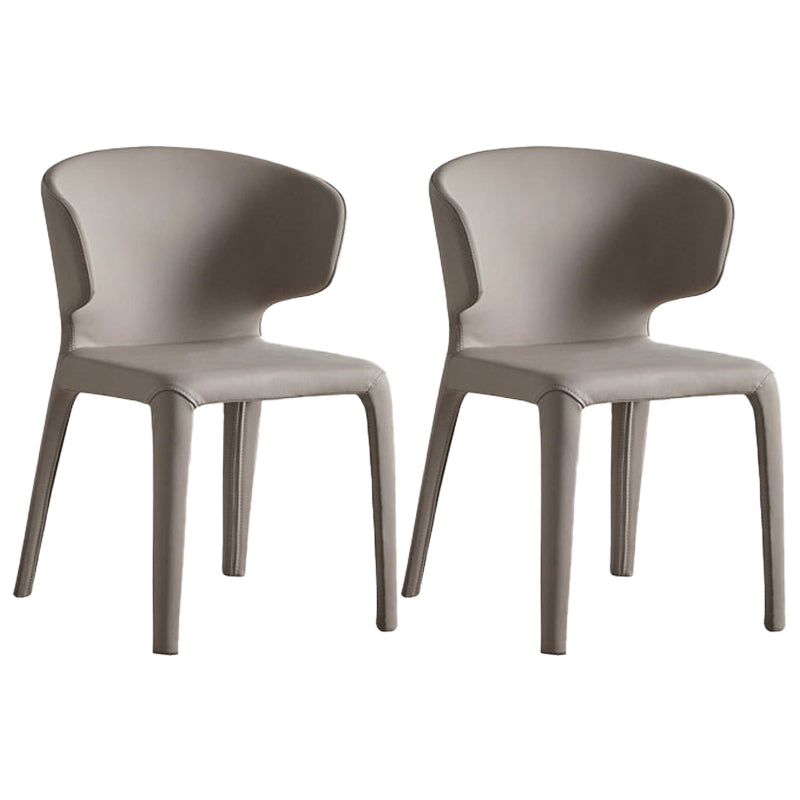 Silla de comedor moderna de piel sintética con respaldo lateral para uso doméstico
