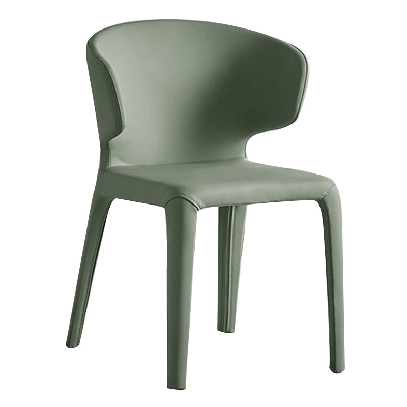 Silla de comedor moderna de piel sintética con respaldo lateral para uso doméstico