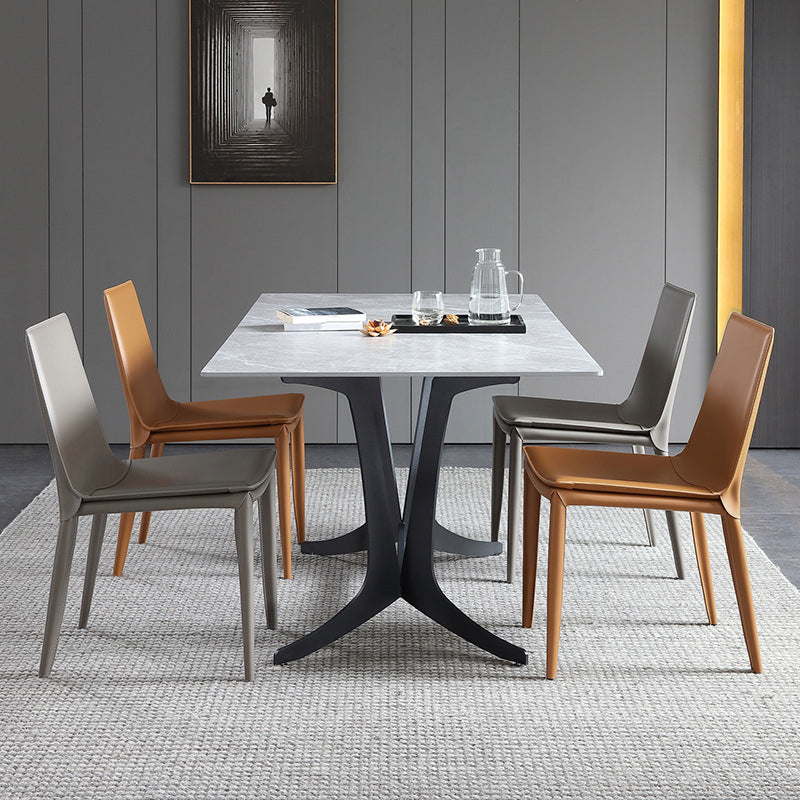 Silla de comedor sin brazos de cuero moderno que cena las sillas del metal para el uso del restaurante
