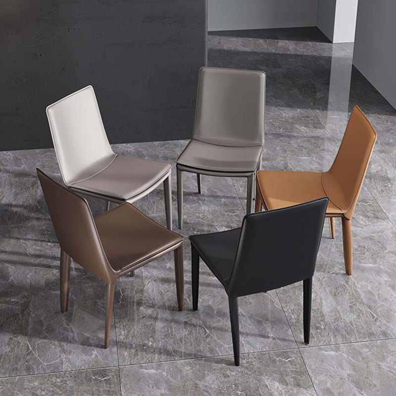 Silla de comedor sin brazos de cuero moderno que cena las sillas del metal para el uso del restaurante