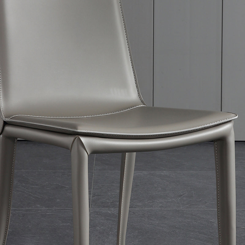 Silla de comedor sin brazos de cuero moderno que cena las sillas del metal para el uso del restaurante