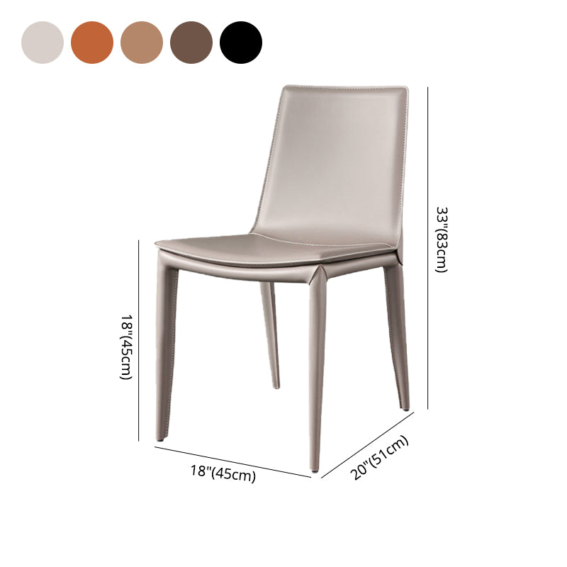 Silla de comedor sin brazos de cuero moderno que cena las sillas del metal para el uso del restaurante