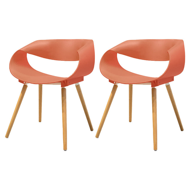 Silla de comedor plástica con respaldo abierto de haya moderna con acabado mate