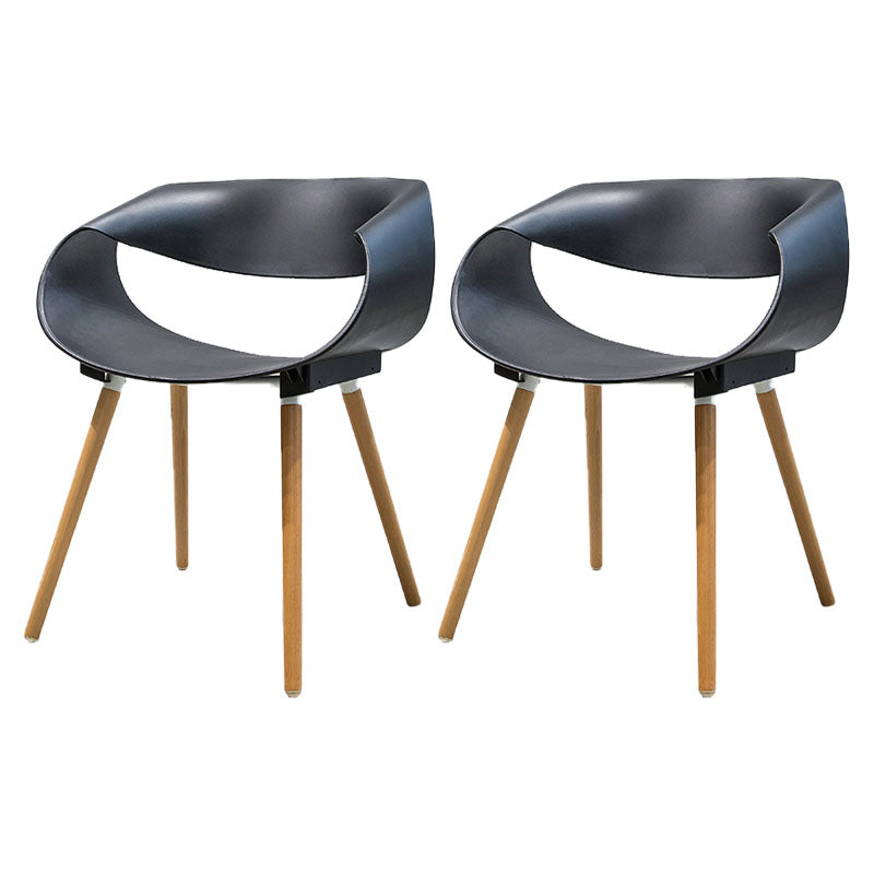 Silla de comedor plástica con respaldo abierto de haya moderna con acabado mate