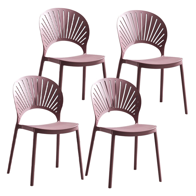 Silla de comedor escandinava de plástico, silla lateral con respaldo abierto para cocina