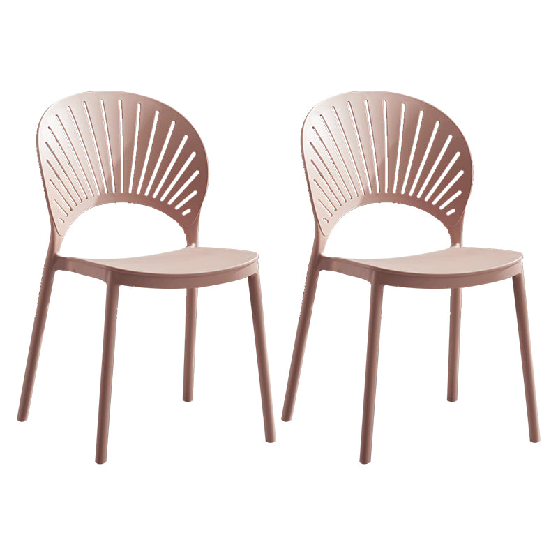 Silla de comedor escandinava de plástico, silla lateral con respaldo abierto para cocina
