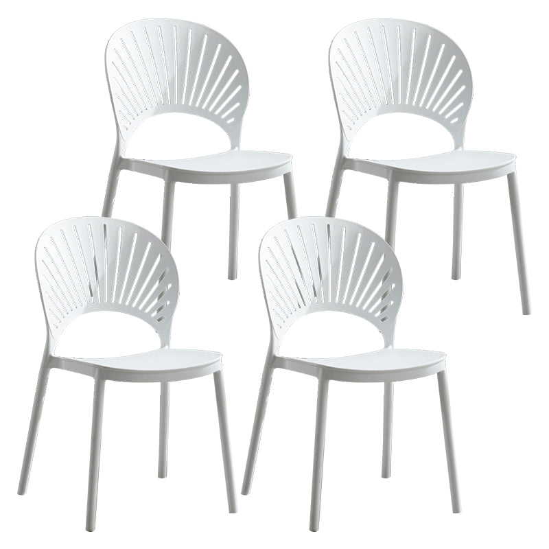 Silla de comedor escandinava de plástico, silla lateral con respaldo abierto para cocina