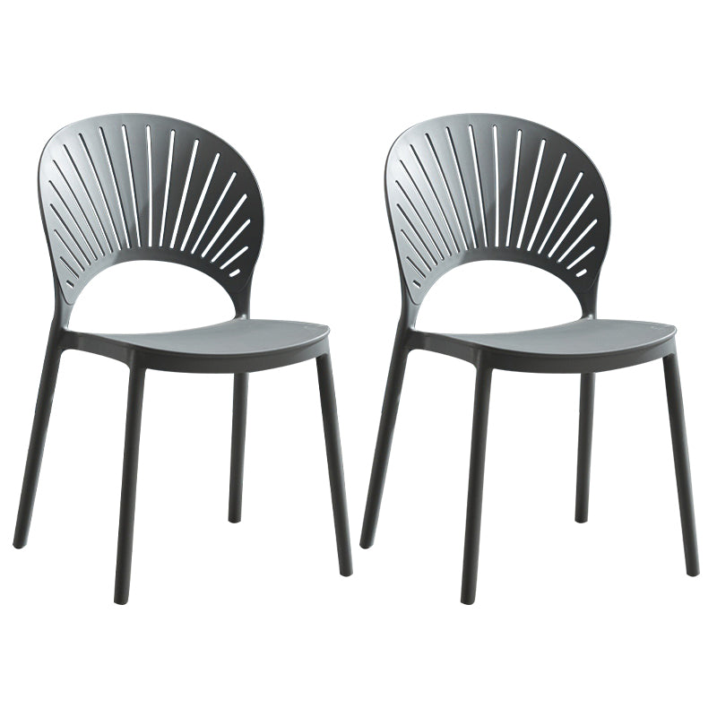 Silla de comedor escandinava de plástico, silla lateral con respaldo abierto para cocina