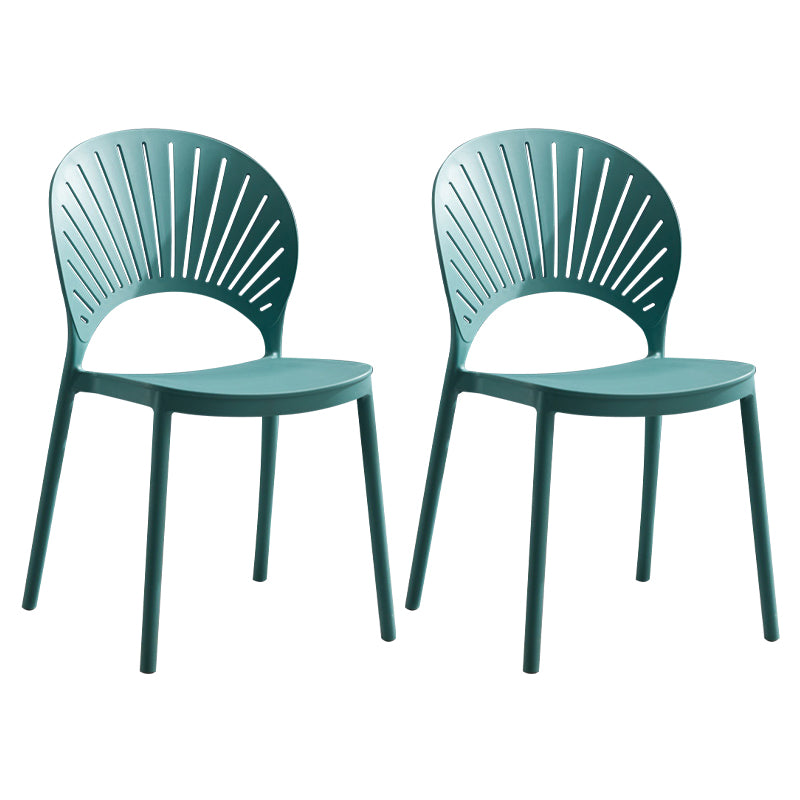 Silla de comedor escandinava de plástico, silla lateral con respaldo abierto para cocina