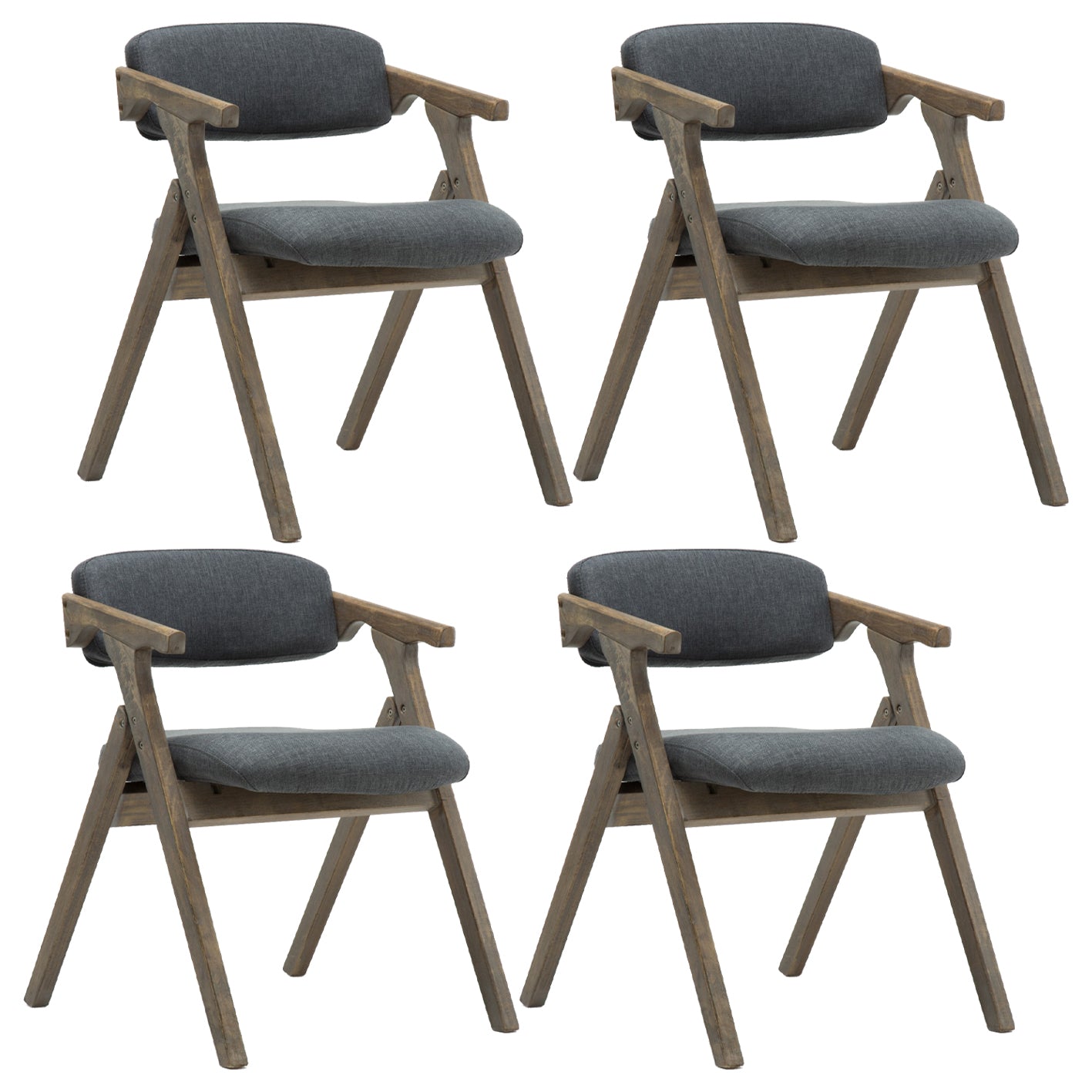 Silla lateral plegable de cuero moderna, silla de comedor con respaldo abierto y acabado mate