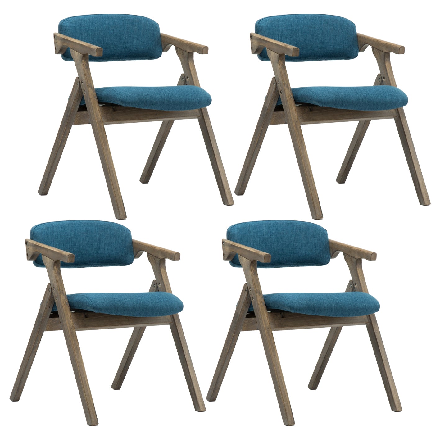 Silla lateral plegable de cuero moderna, silla de comedor con respaldo abierto y acabado mate