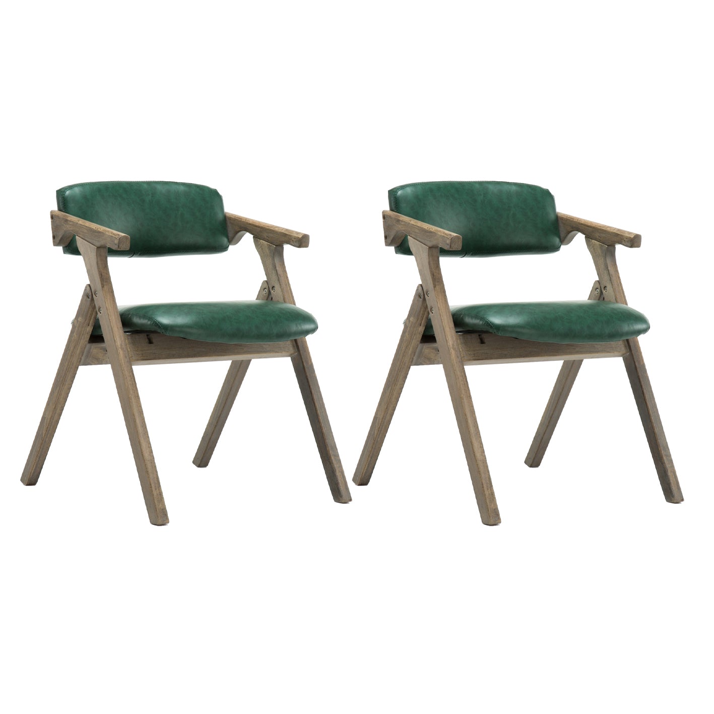 Silla lateral plegable de cuero moderna, silla de comedor con respaldo abierto y acabado mate