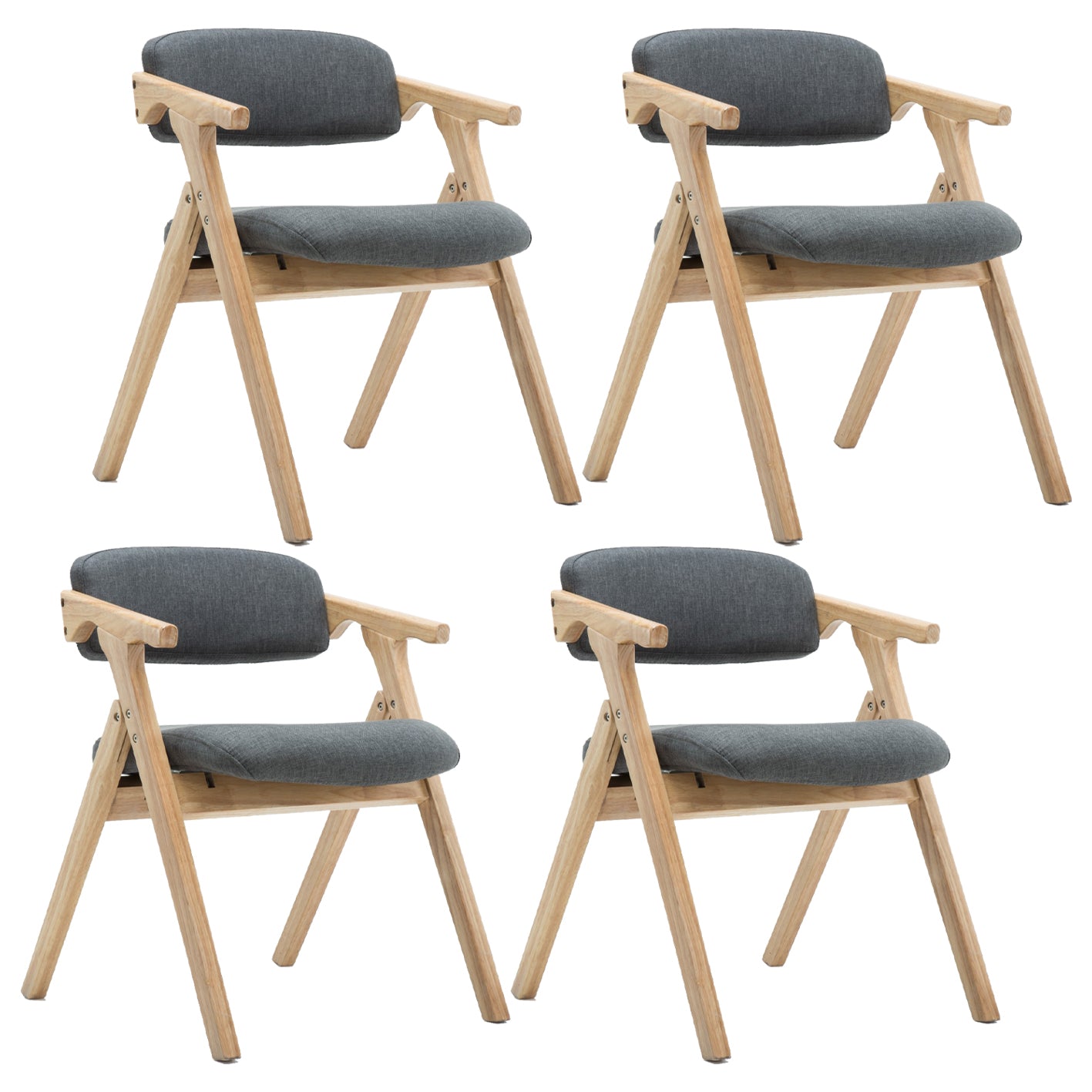 Silla lateral plegable de cuero moderna, silla de comedor con respaldo abierto y acabado mate