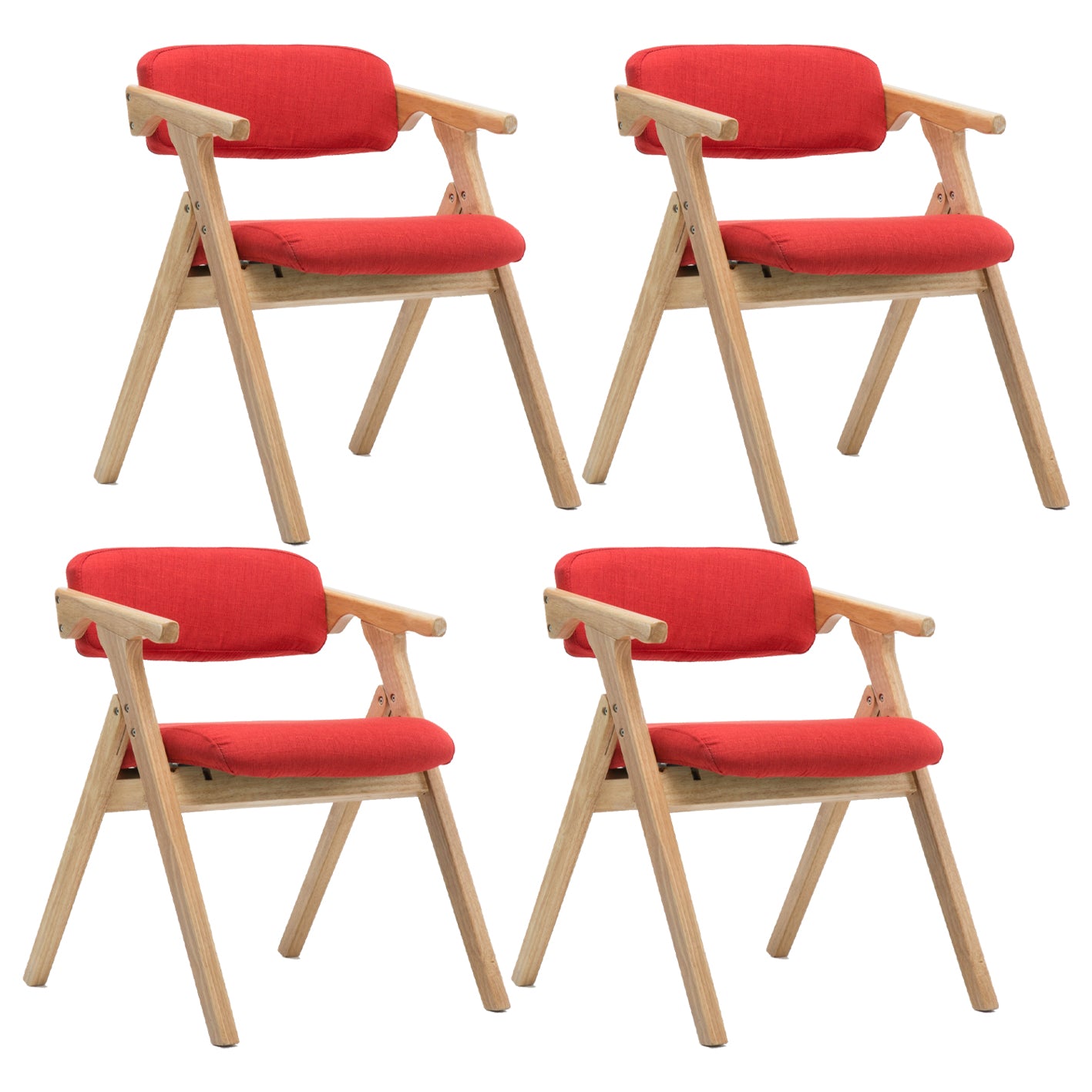 Silla lateral plegable de cuero moderna, silla de comedor con respaldo abierto y acabado mate