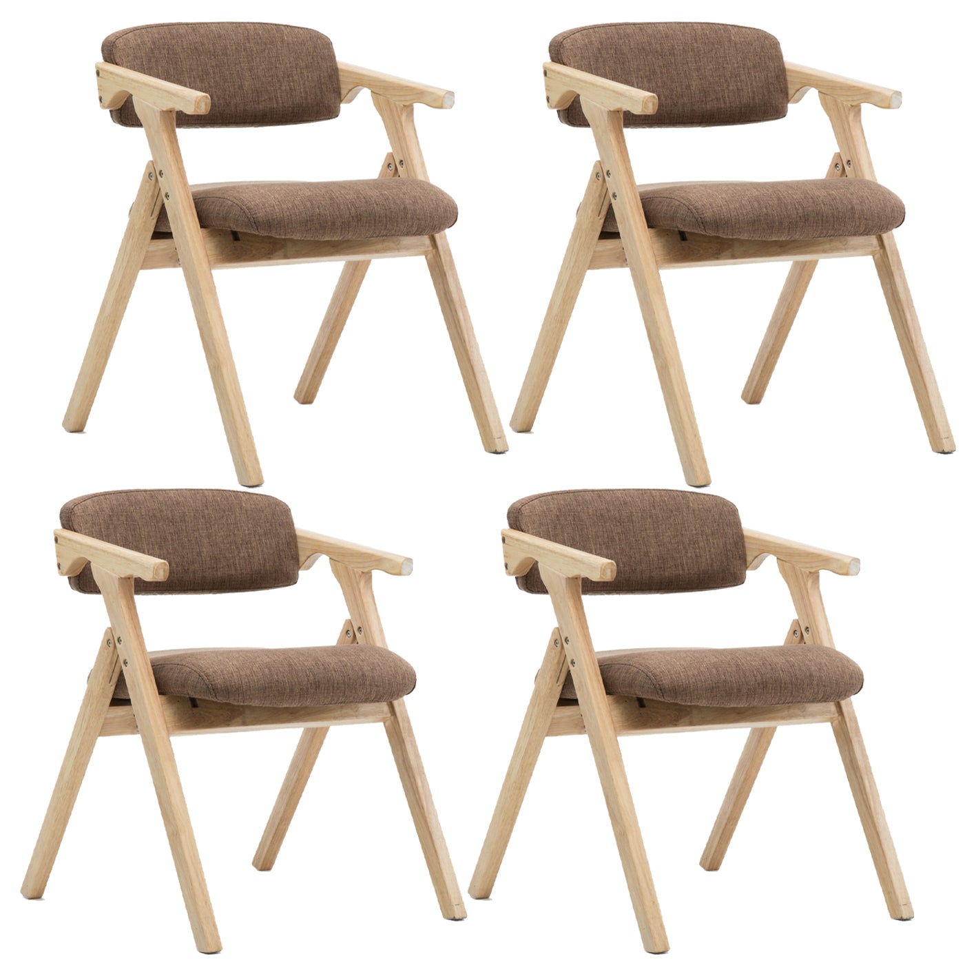 Silla lateral plegable de cuero moderna, silla de comedor con respaldo abierto y acabado mate