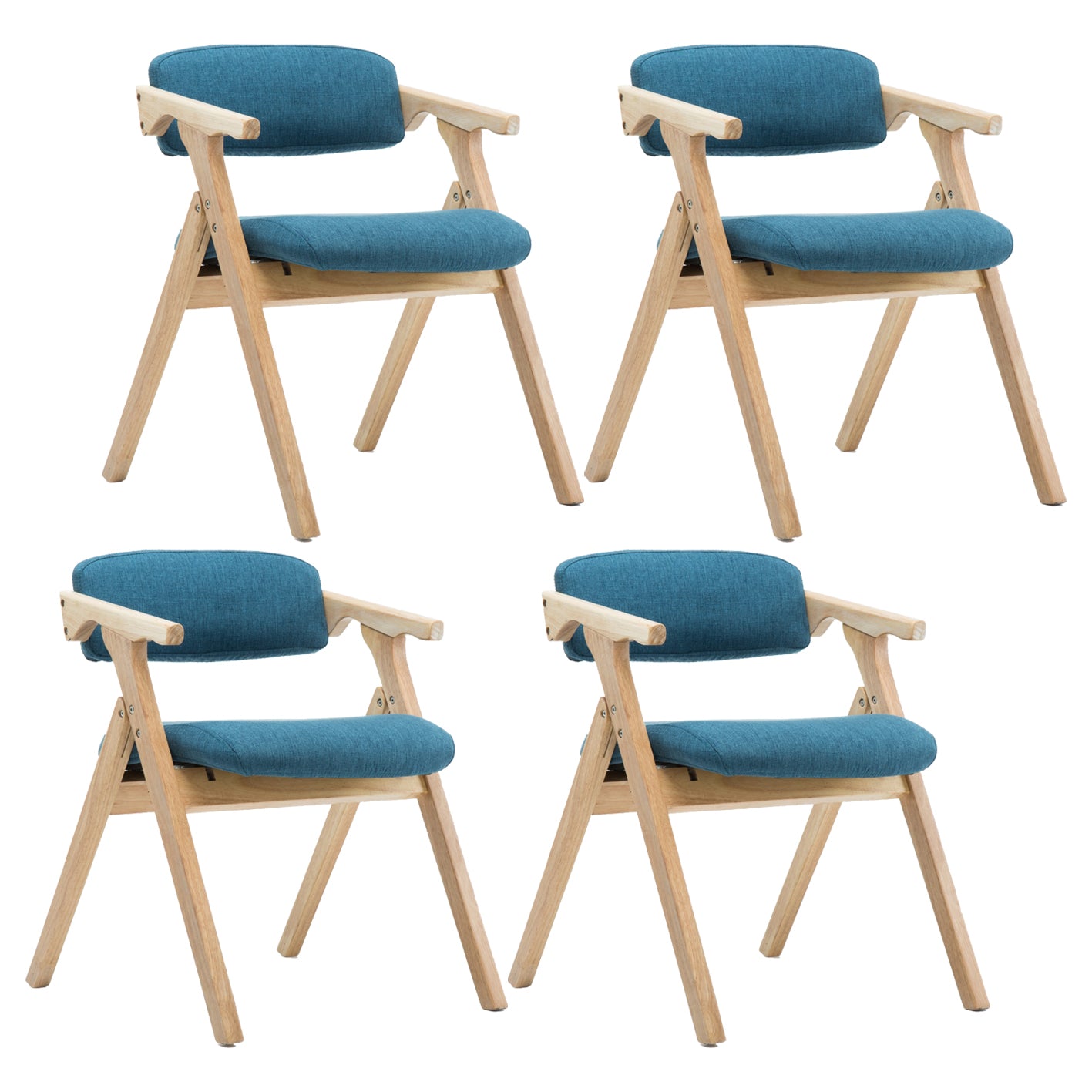 Silla lateral plegable de cuero moderna, silla de comedor con respaldo abierto y acabado mate