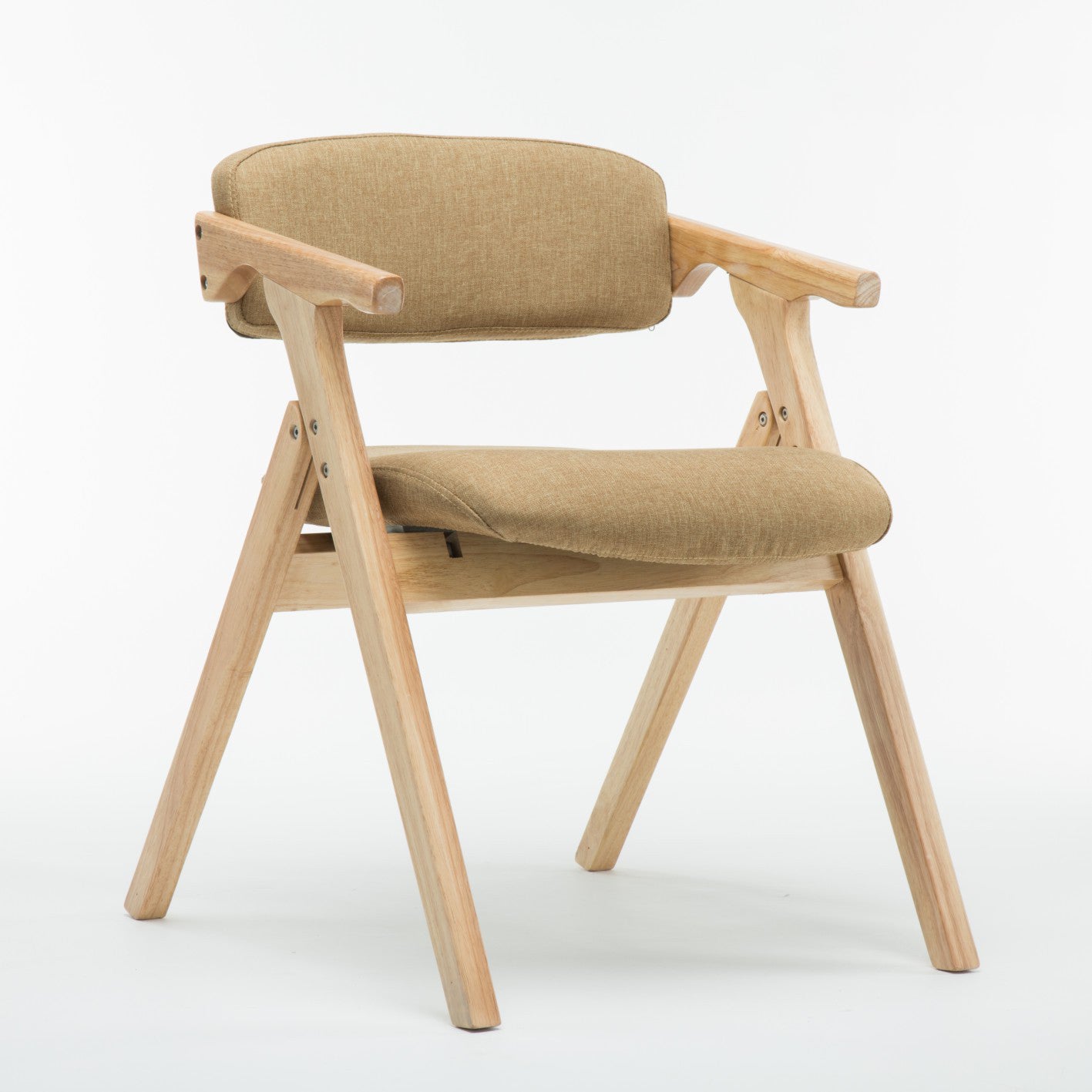 Silla lateral plegable de cuero moderna, silla de comedor con respaldo abierto y acabado mate
