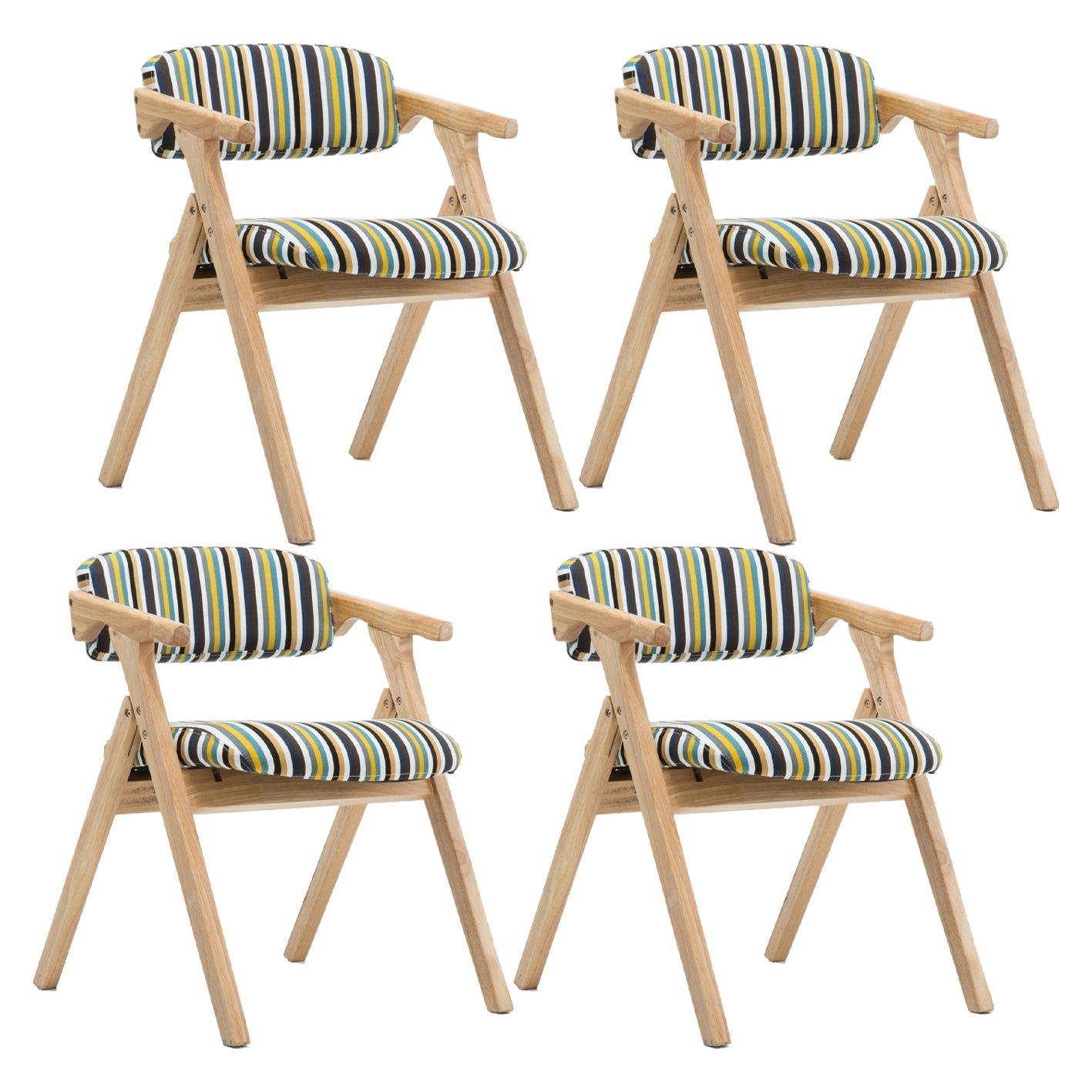 Silla lateral plegable de cuero moderna, silla de comedor con respaldo abierto y acabado mate