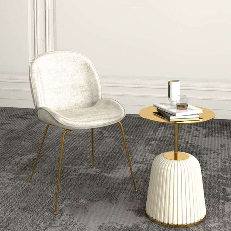 Silla lateral de comedor de tela de estilo nórdico, silla con respaldo sólido sin brazos para uso doméstico