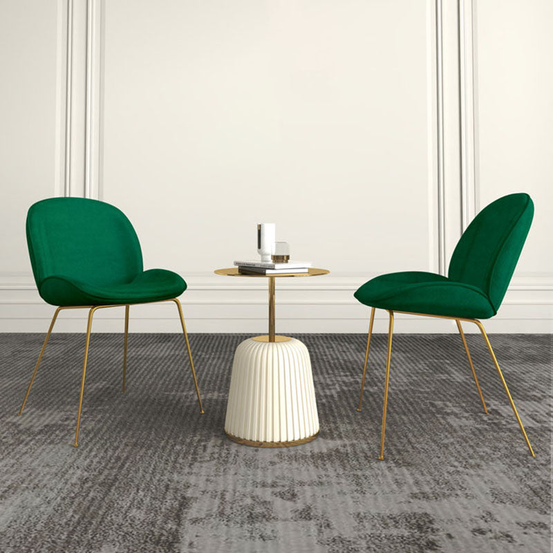 Silla lateral de comedor de tela de estilo nórdico, silla con respaldo sólido sin brazos para uso doméstico