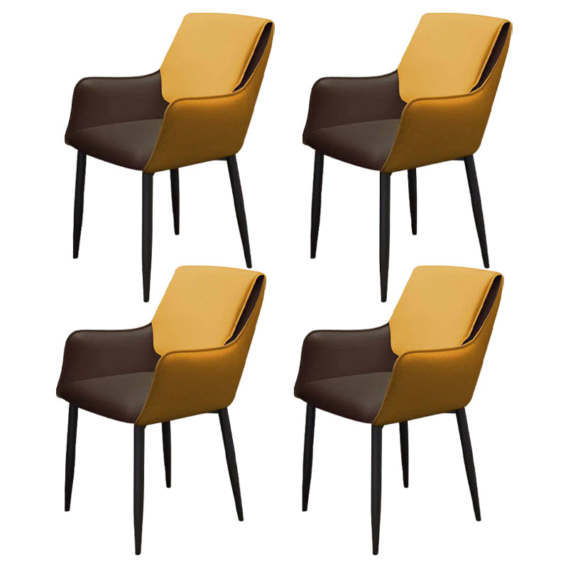 Silla de comedor con respaldo sólido y acabado mate de cuero moderno para sala de estar
