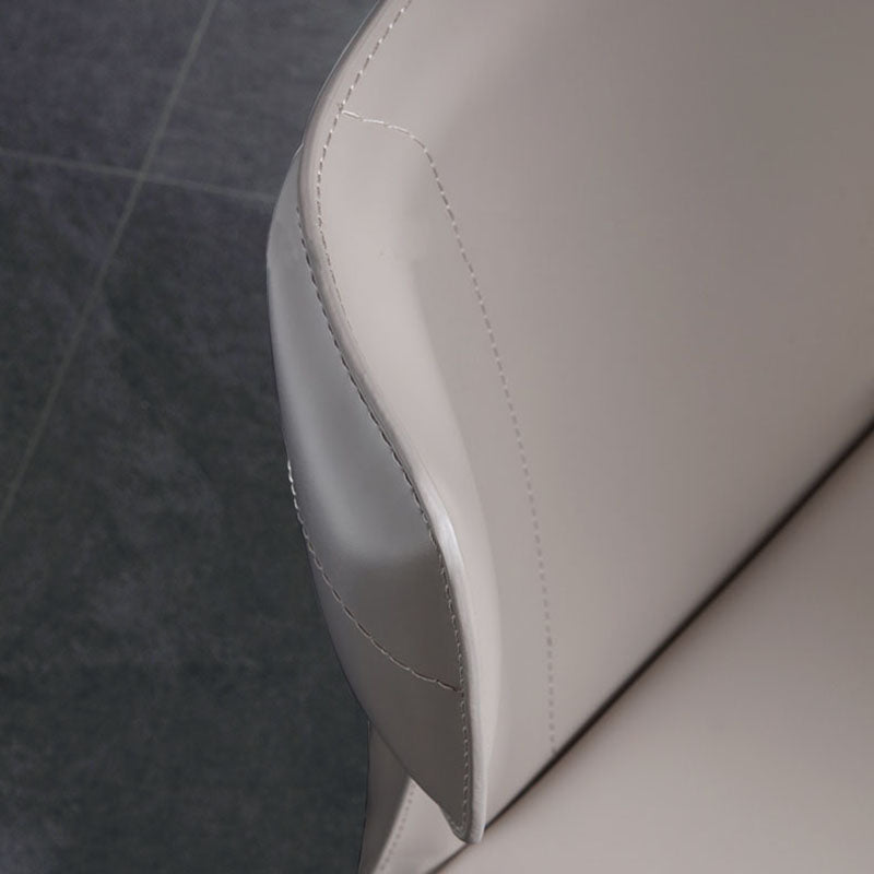 Silla de comedor de cuero moderna, silla lateral sin brazos con respaldo para uso doméstico