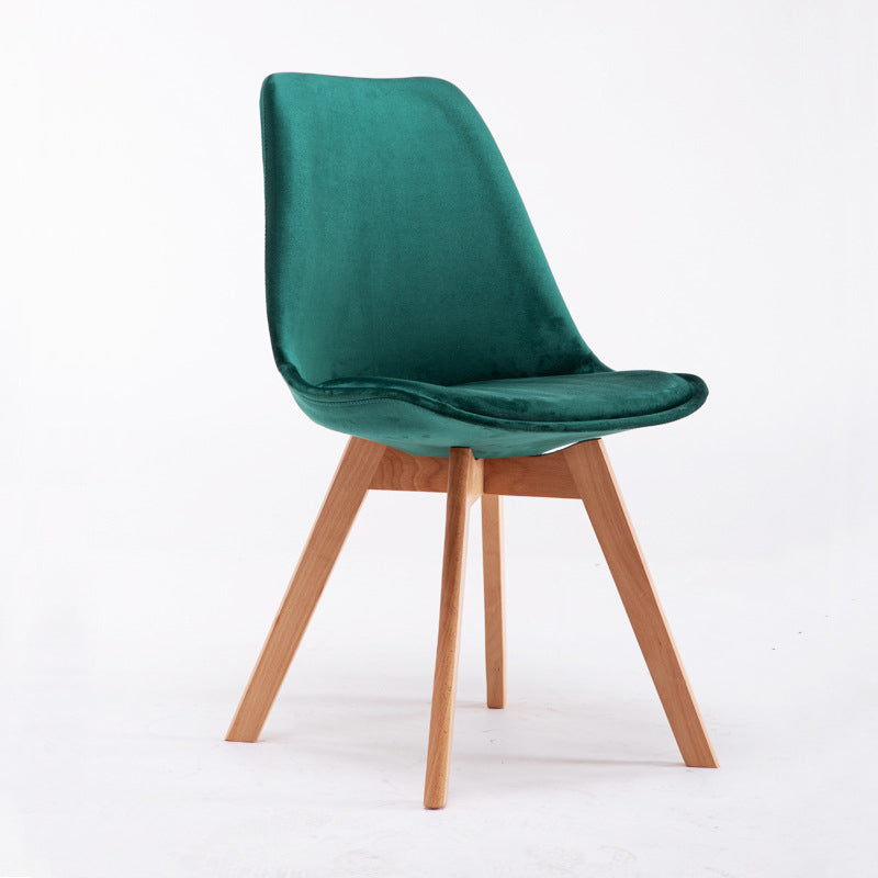 Sedia da pranzo in plastica moderna di faggio solido faggio, sedia da pranzo in plastica