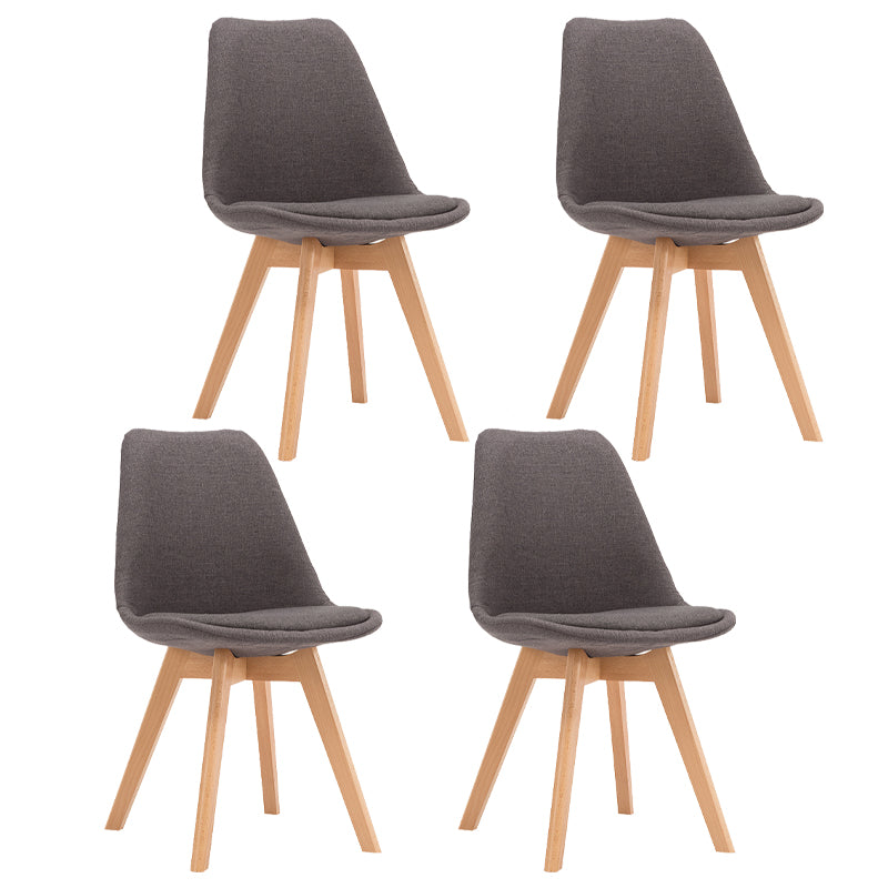 Sedia da pranzo in plastica moderna di faggio solido faggio, sedia da pranzo in plastica