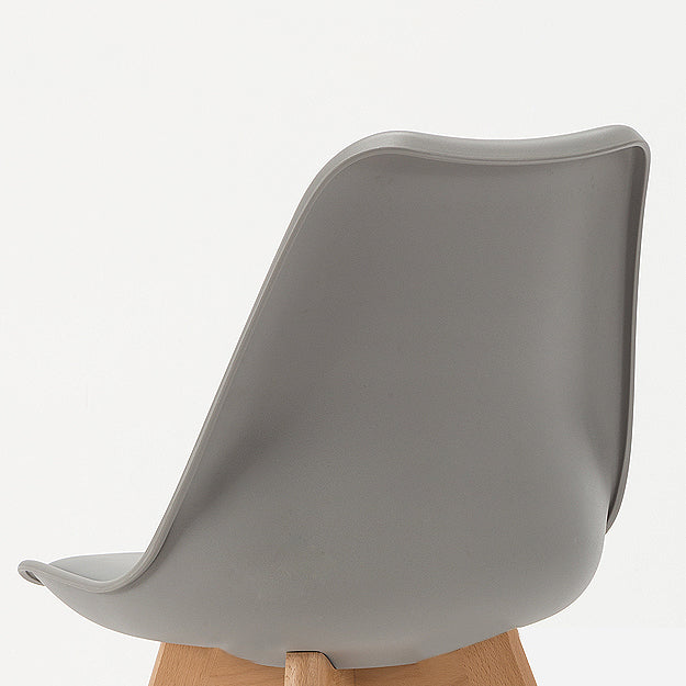 Sedia da pranzo in plastica moderna di faggio solido faggio, sedia da pranzo in plastica
