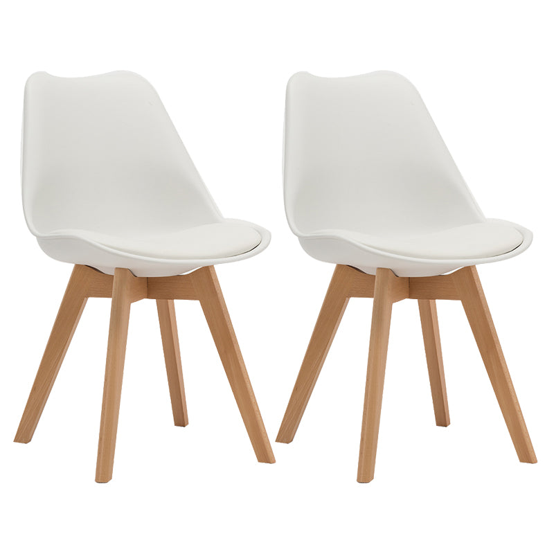 Sedia da pranzo in plastica moderna di faggio solido faggio, sedia da pranzo in plastica